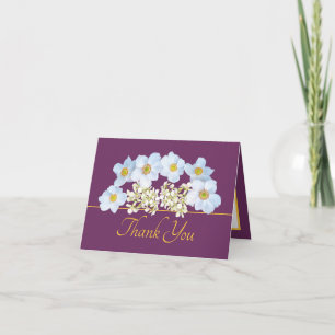 Lila Guld Chic Anemone Orchid Bouquet Tack Kort