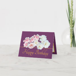 Lila Guld Chic Bouquet White Rosa ros födelsedag Kort