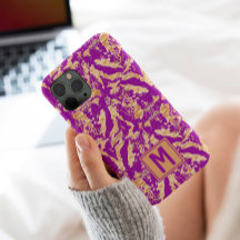 Lila Guld Chic marble Elegant Anpassningsbar Monog