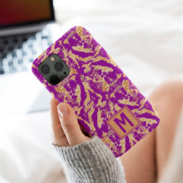 Lila Guld Chic marble Elegant Anpassningsbar Monog