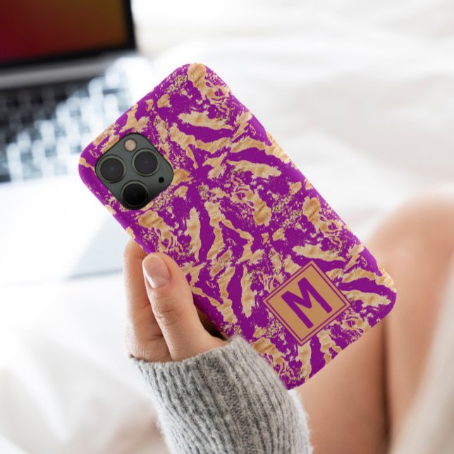 Lila Guld Chic marble Elegant Anpassningsbar Monog (Skapare uppladdad)