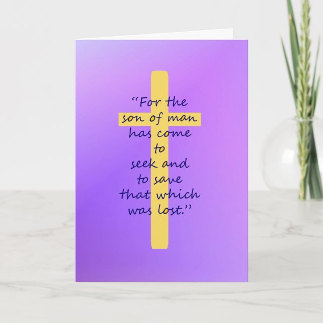 Lila Guld Christian Kor Påsk-kort Helgkort (Framsida)