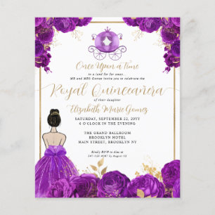 Lila Guld Cinderella Royalet Quinceanera