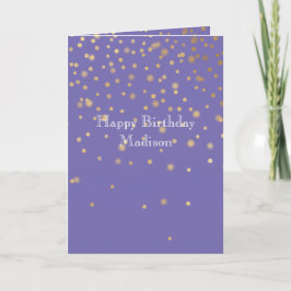 Lila Guld Confetti Kort