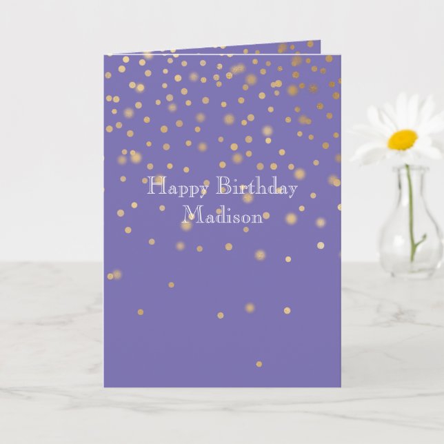 Lila Guld Confetti Kort (Liten växt)