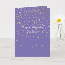 Lila Guld Confetti Kort