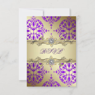 Lila Guld Damask Lila Party OSA Kort