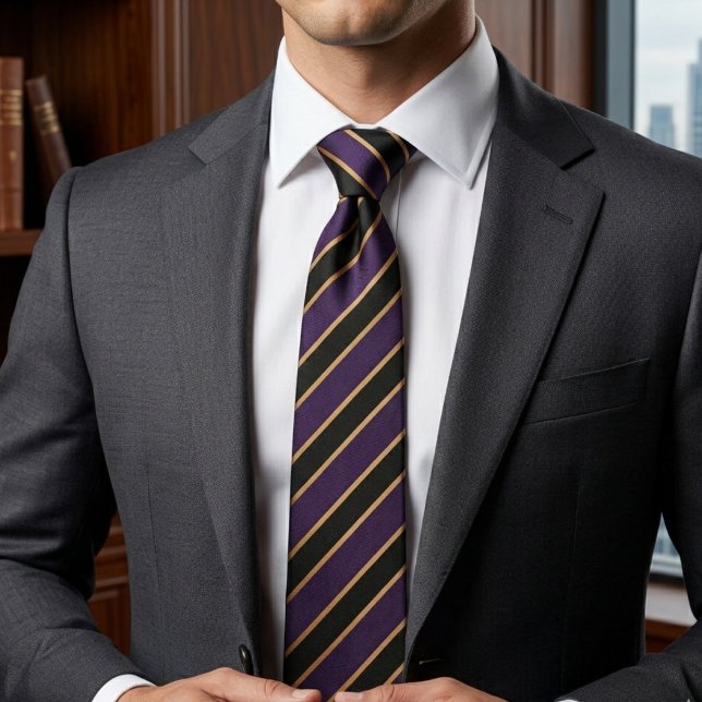 Lila & Guld diagonalt randig Slips (Skapare uppladdad)