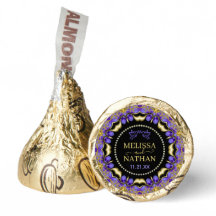 Lila Guld Diamant Spets Unik Bröllop