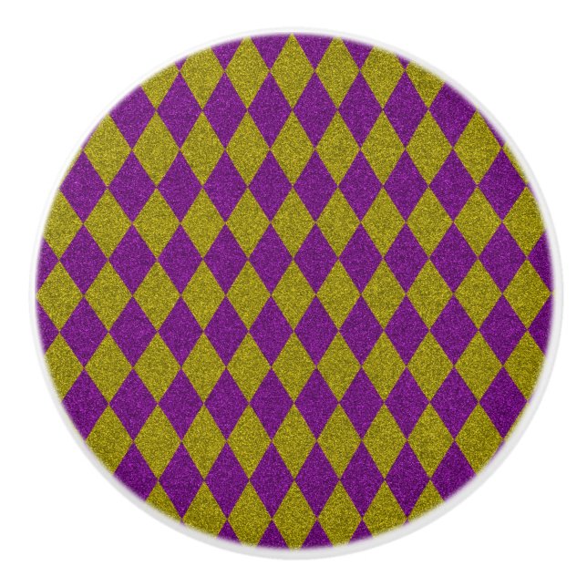 Lila & Guld Diamantglitter Knopp (Framsidan)