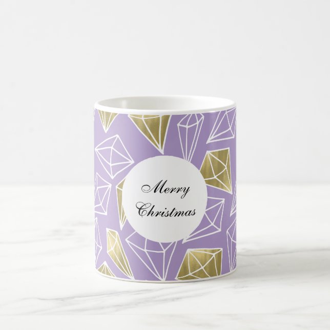 Lila Guld Diamonds jul Kaffemugg (Center)