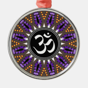 Lila Guld Earth OM Mandala Julgransprydnad Metall