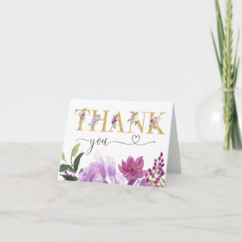 Lila guld faux blommigt - tack vare ditt kort