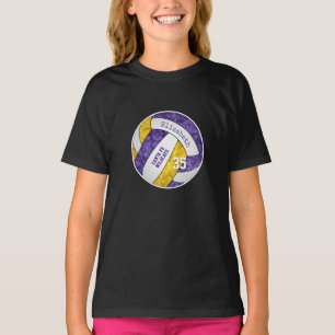 lila guld-flickans volleyball-lag färg t shirt