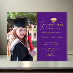 Lila Guld Formell skriptfoto Studenten