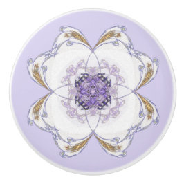 Lila & Guld Fractal Art Blommigt-look Light Lila Knopp