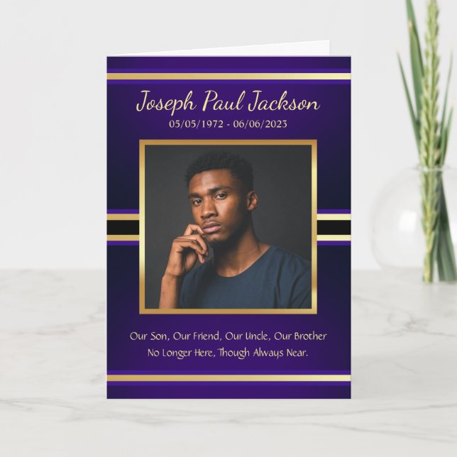 Lila Guld Funeral Service Foled Program (Framsida)