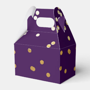 Lila & Guld Glänsande Konfettipunkter Modern Prese Presentaskar