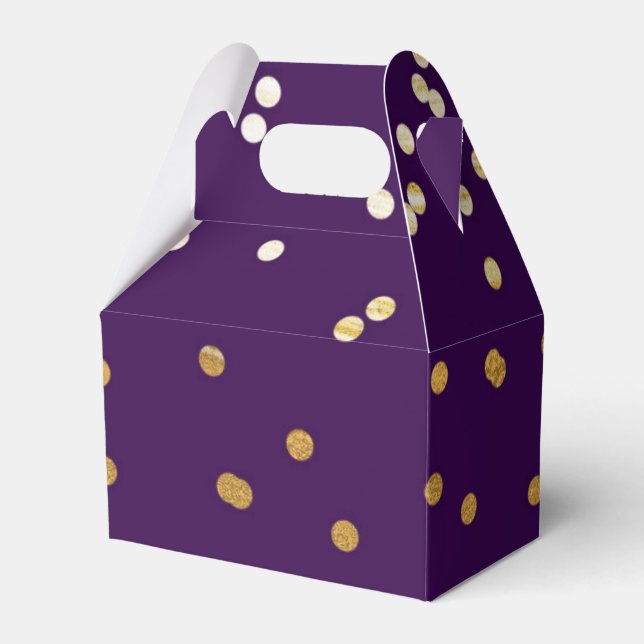 Lila & Guld Glänsande Konfettipunkter Modern Prese Presentaskar (Framsidan Sidan)