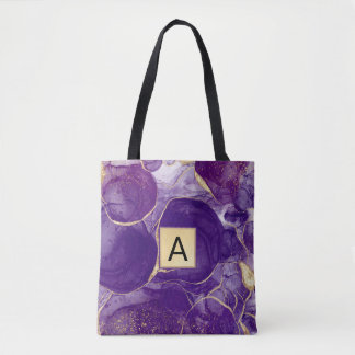 Lila Guld Glitter Agate Tygkasse