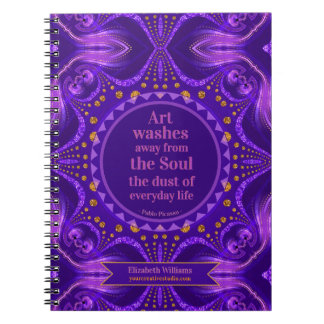 Lila Guld Glitter Art Mandala Kreativa Sidor Anteckningsbok
