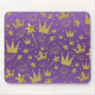 Lila & Guld Glitter Flickor Prinsessflickor Kul Musmatta