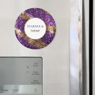 Lila Guld Glitter födelsedag Magnet