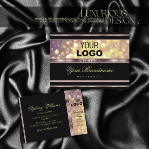 Lila Guld Glitter Logotyp Black Lilac Decor Gräns Visitkort