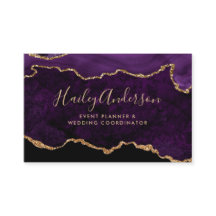 Lila & Guld Glitter Watercolor Gilded Agate