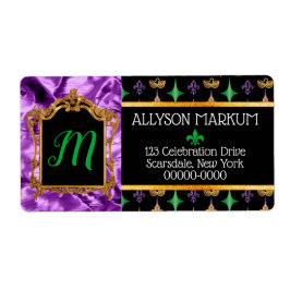 Lila Guld Harlequins Mardi Gras Returadress Fraktsedel