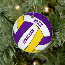 lila guld idrottslag färg Pojkar volleyball Julgransprydnad Keramik