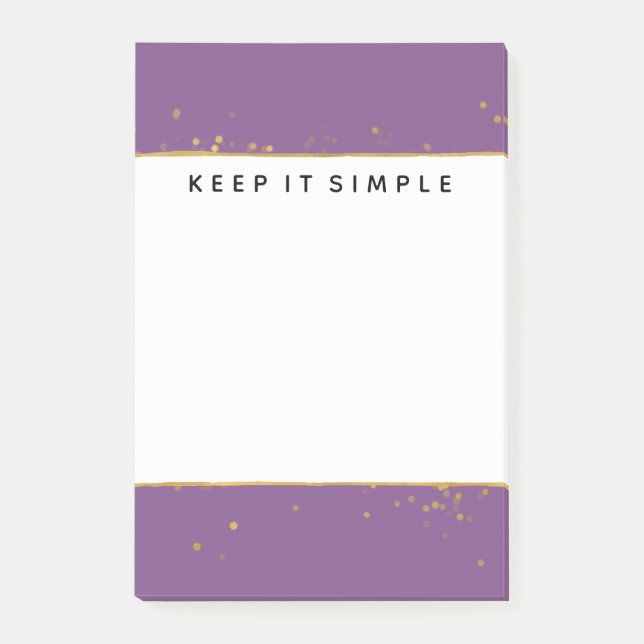 Lila Guld Konfetti-punkter Post-it Block (Framsida)