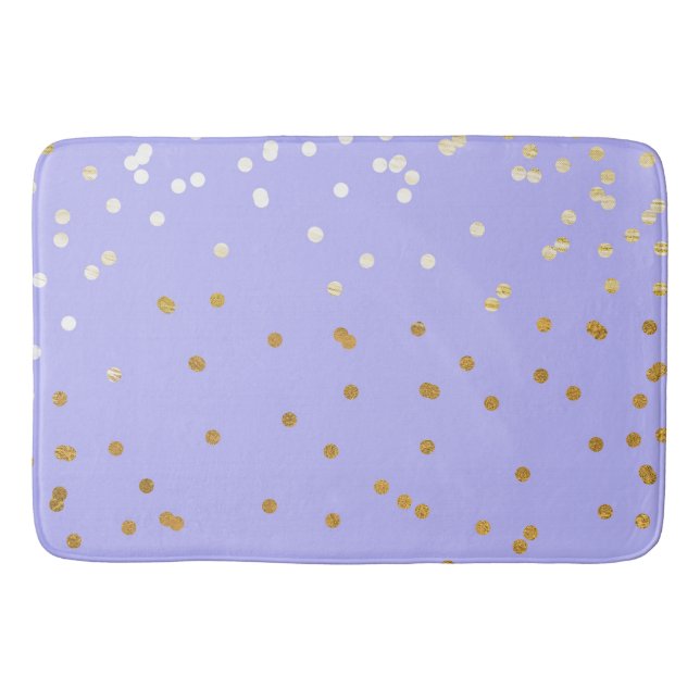 Lila & Guld Konfettipunkter Modern Glamour Glam Badrumsmatta (Framsidan)