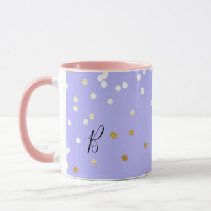 Lila & Guld Konfettipunkter Modern Glamour Glam Mugg