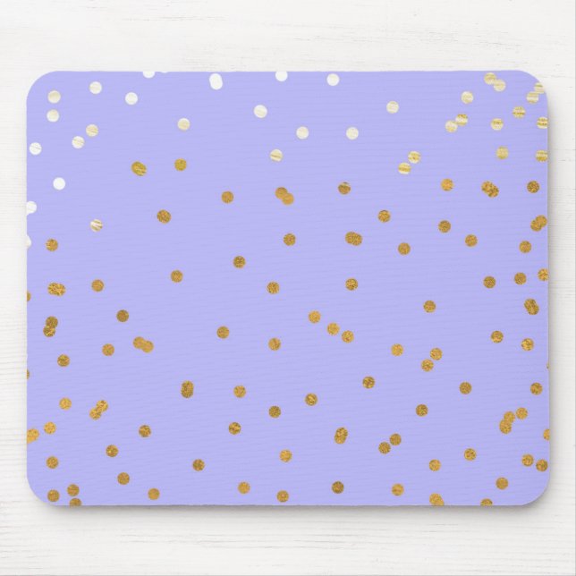 Lila & Guld Konfettipunkter Modern Glamour Glam Musmatta (Framsidan)