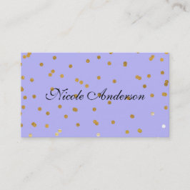 Lila & Guld Konfettipunkter Modern Glamour Glam Visitkort