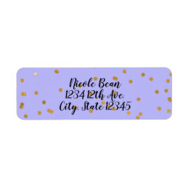 Lila & Guld Konfettipunkter Modern Glamour Glamour Returadress Etikett