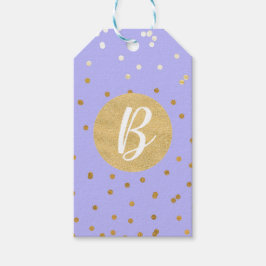 Lila & Guld Konfettipunkter Modernt Partypaket Presentetikett