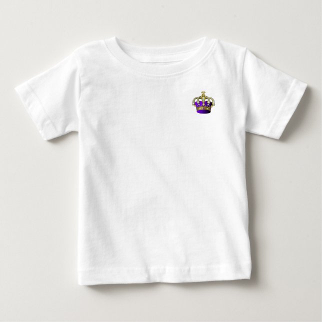 Lila Guld Krona Princess Prince Queen Kung Royal T-shirt (Framsida)