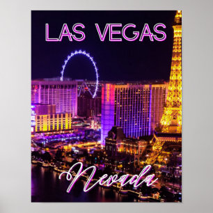 Lila & Guld Las Vegas Vibes Nevada Skyline Poster
