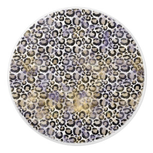 Lila Guld Leopard Skriv ut Knopp