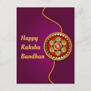 Lila & Guld Lycklig Raksha Bandhan Vykort