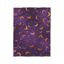Lila & Guld Måne med Stjärnor Celestial Halloween