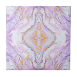 Lila Guld Marble 2 Stones Ceramic Tile Kakelplatta