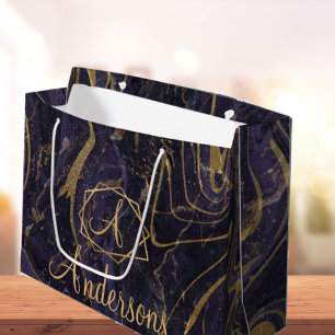 Lila Guld Marble Effect Monogram Namn jul