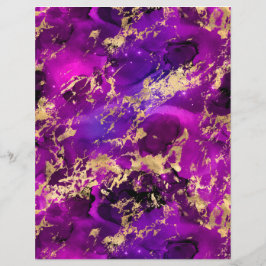 Lila & Guld Marble Galaxy Scrapbook Pappra Lakan