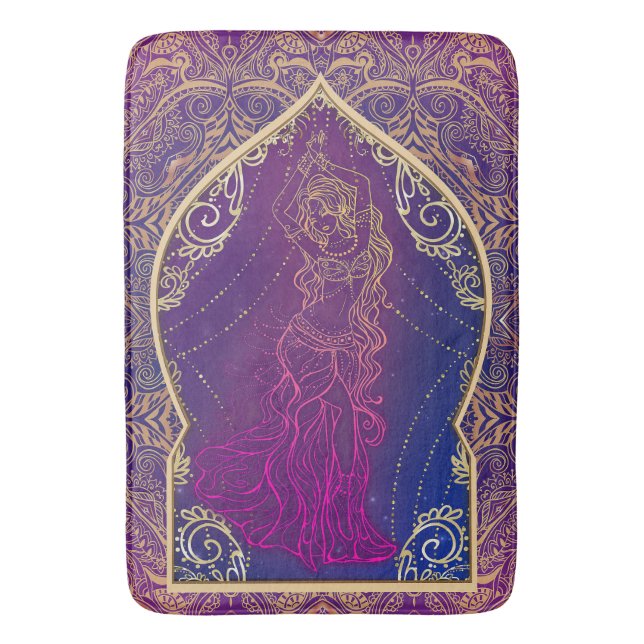 Lila & Guld Moroccan Arabian Belly Dancing Glam Badrumsmatta (Framsidan (Vertikal))