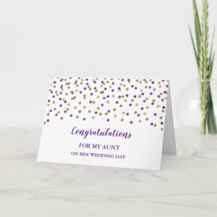 Lila Guld Moster Bröllopsdag Grattis Kort
