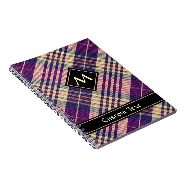 Lila, guld och blå tartan anteckningsbok (Högra Sidan)