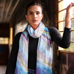 Lila Guld och Bläck Abstrakt Chiffon med blå alkoh<br><div class="desc">Lila Guld och Bläck-Abstrakt av blå alkohol,  Chiffon Scarf</div>